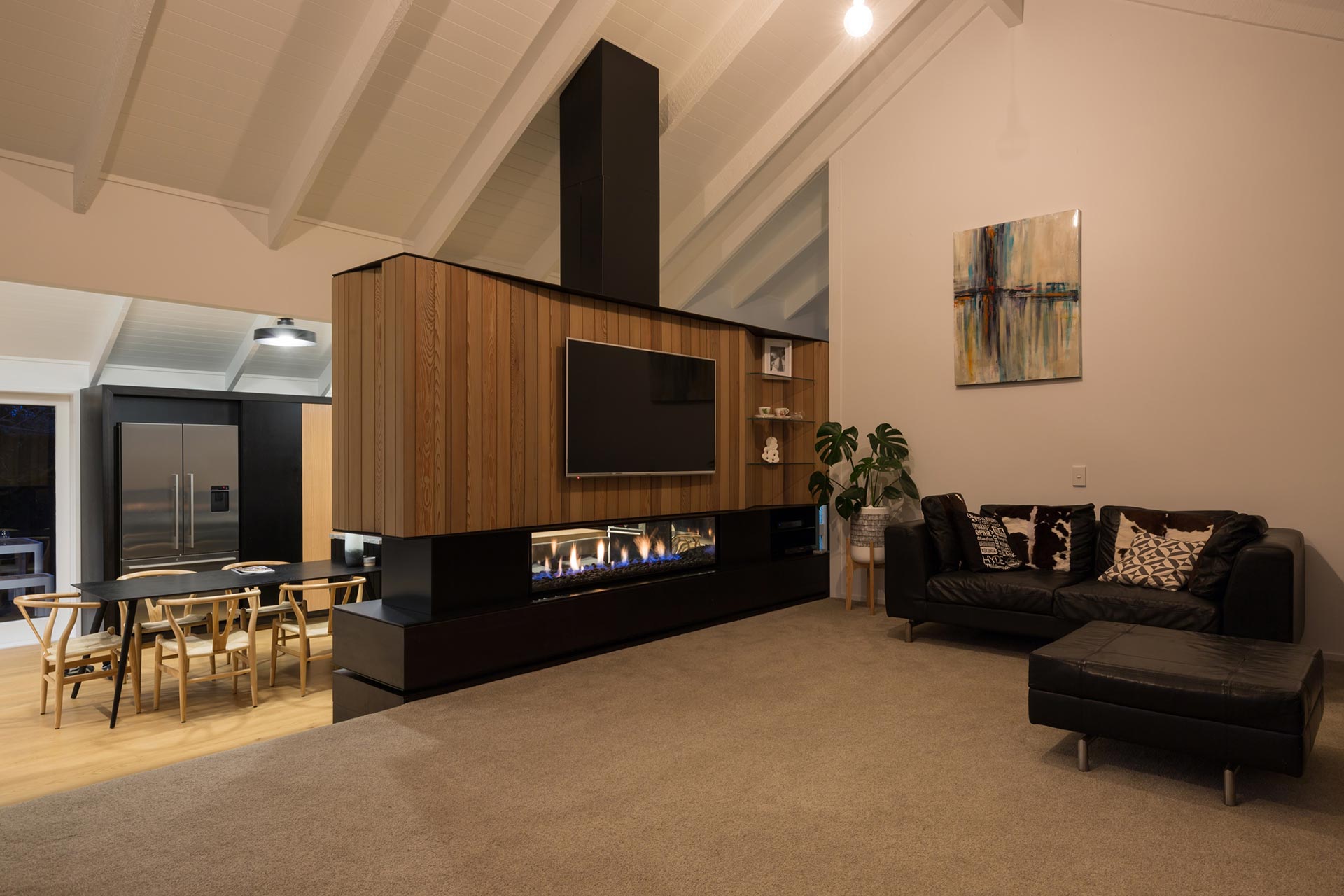 Double Sided Fireplace Makes A Stunning Room Divider