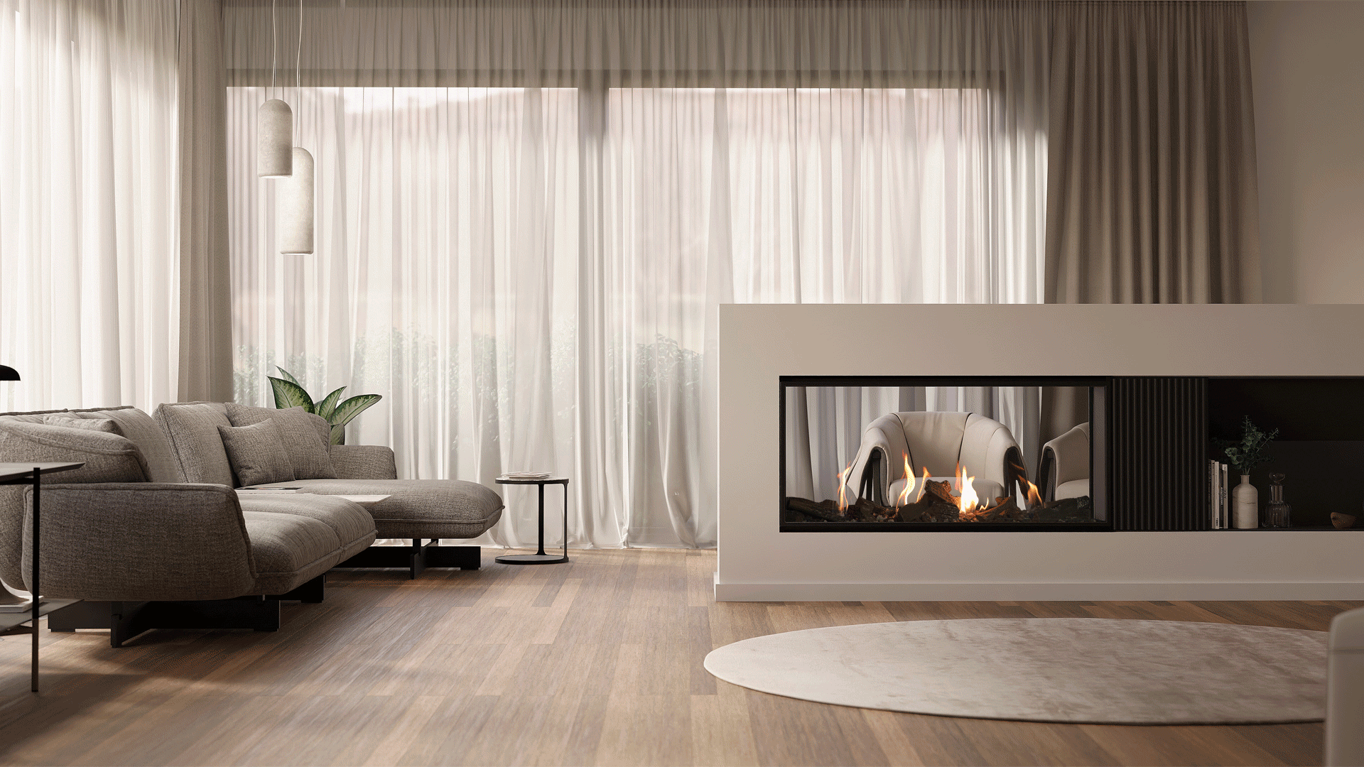 KS55 Mesh Barrier Gas Fireplace