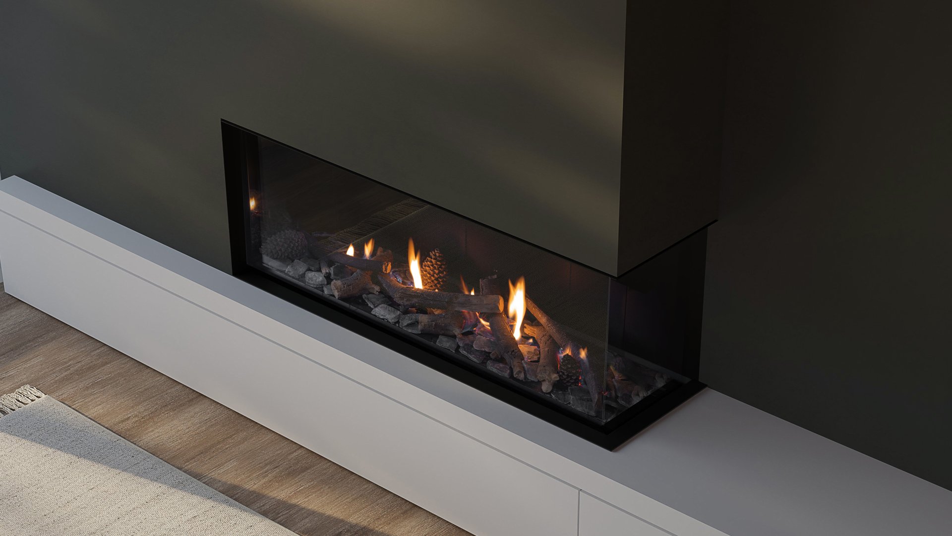 Escea DN Corner and Peninsula Gas Fireplace