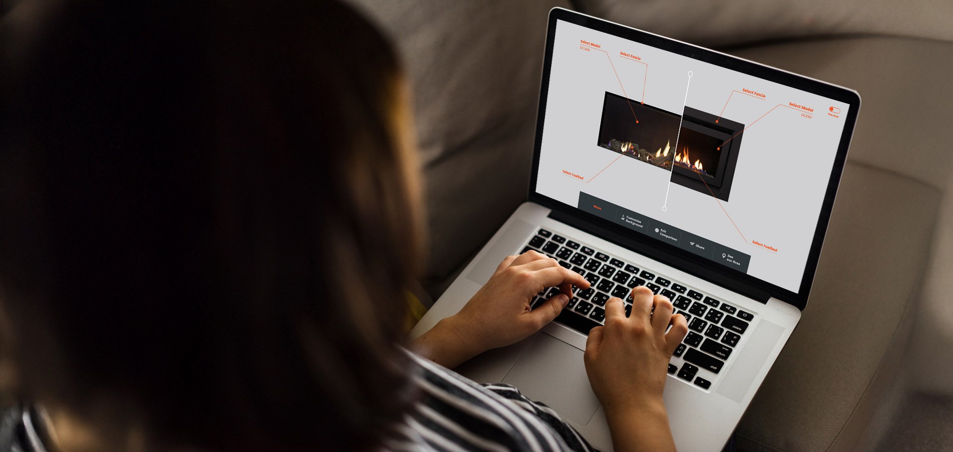 Person using Design your fire on laptop