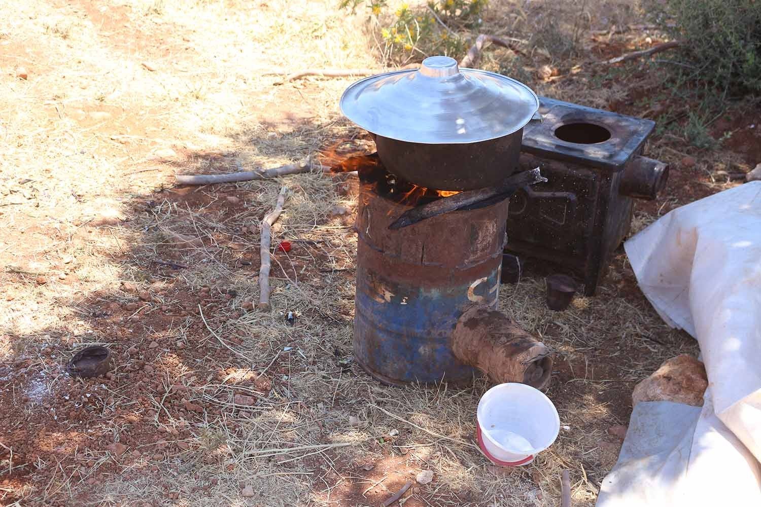Syrian cooking fire