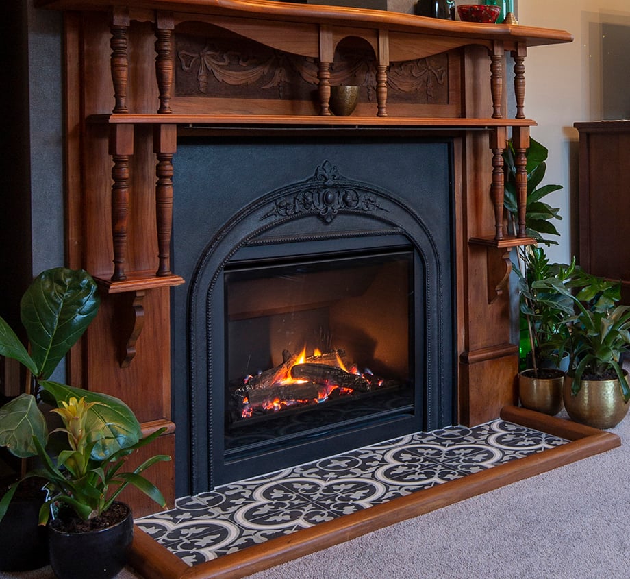 Cosy modern fireplace update for Edwardian Villa