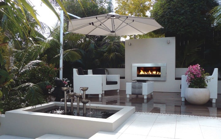 escea ef5000 gas fireplace courtyard