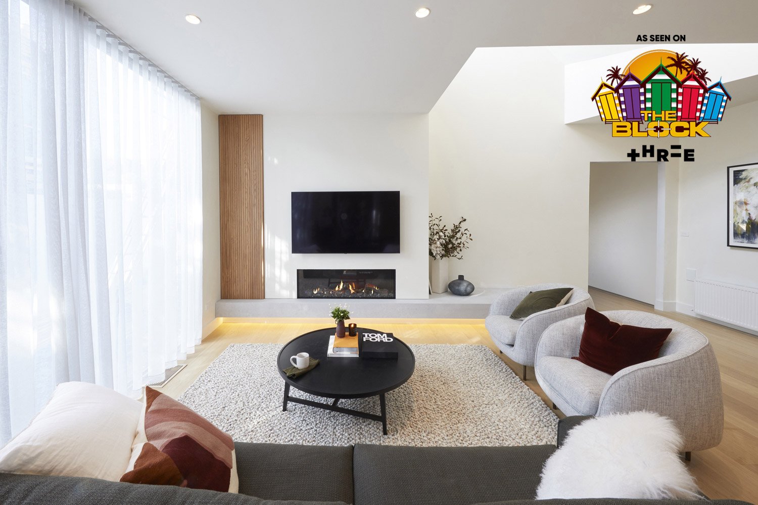 Three's The Block Australia: Harry & Tash’s Winning Art Deco Living Room