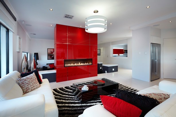 Red Walled Showhome Designed Around Escea Fire