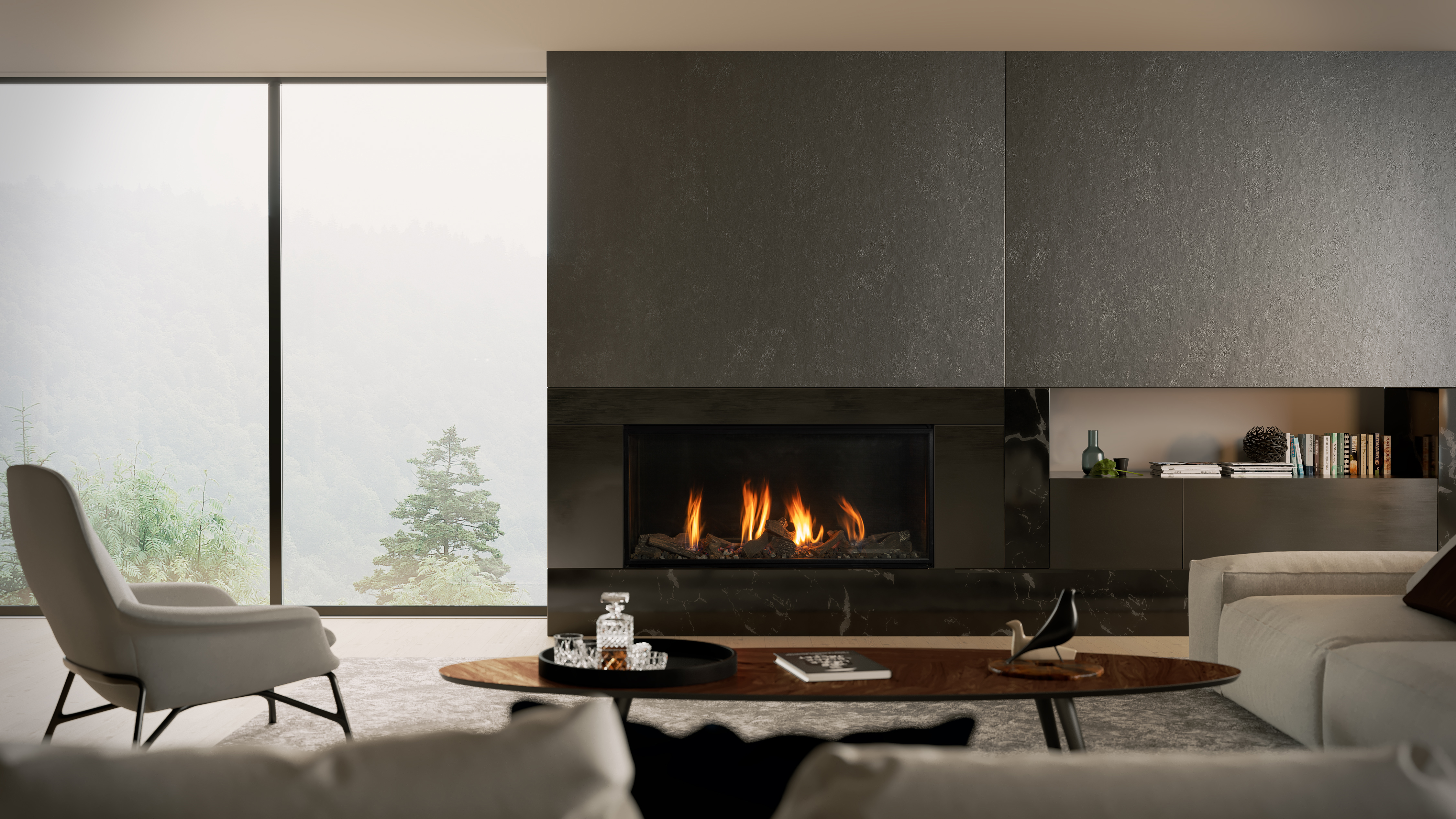 KS55 Mesh Barrier Gas Fireplace 