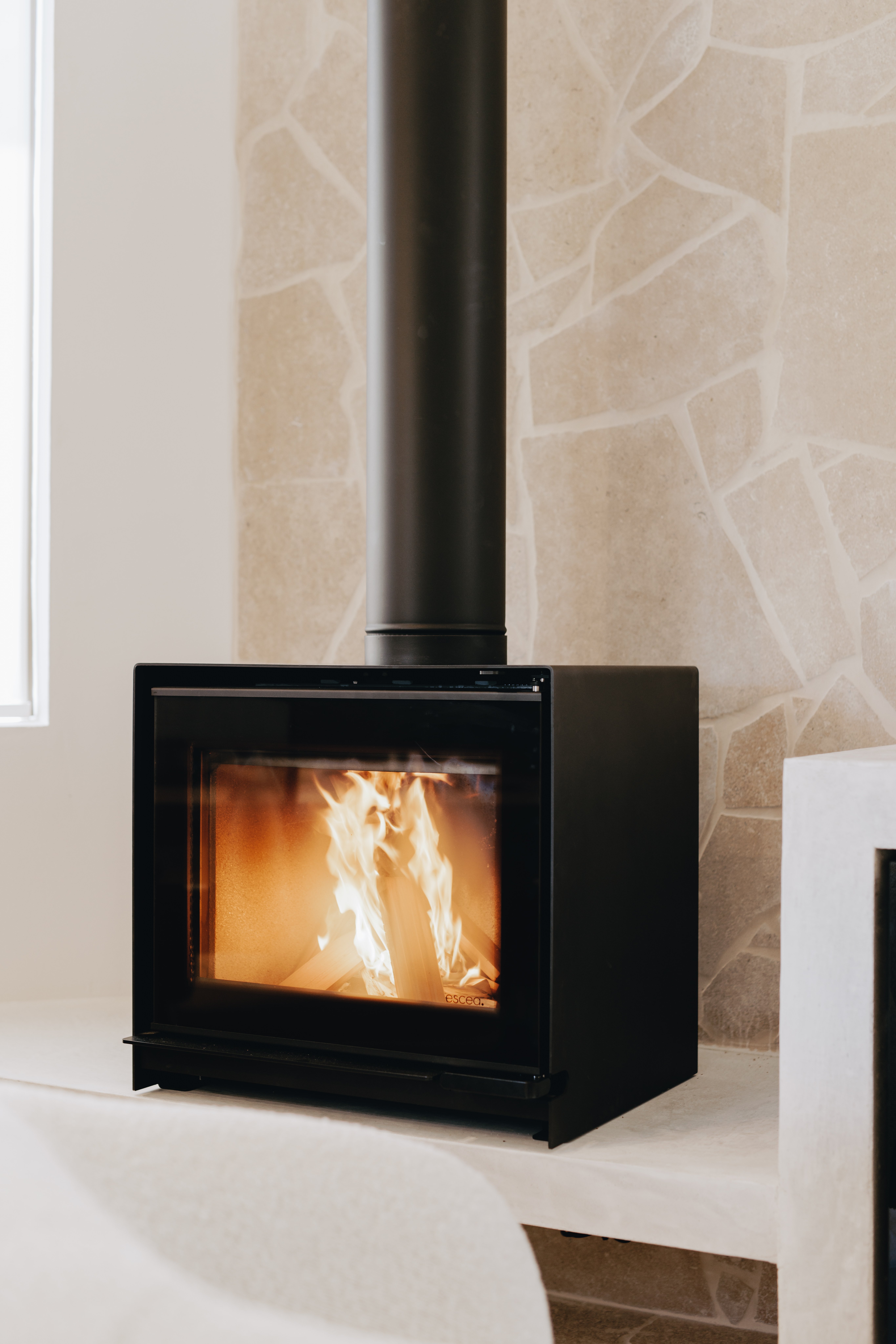 TFS650 Freestanding Wood Fireplace | Craig Linke | Closeup Angled
