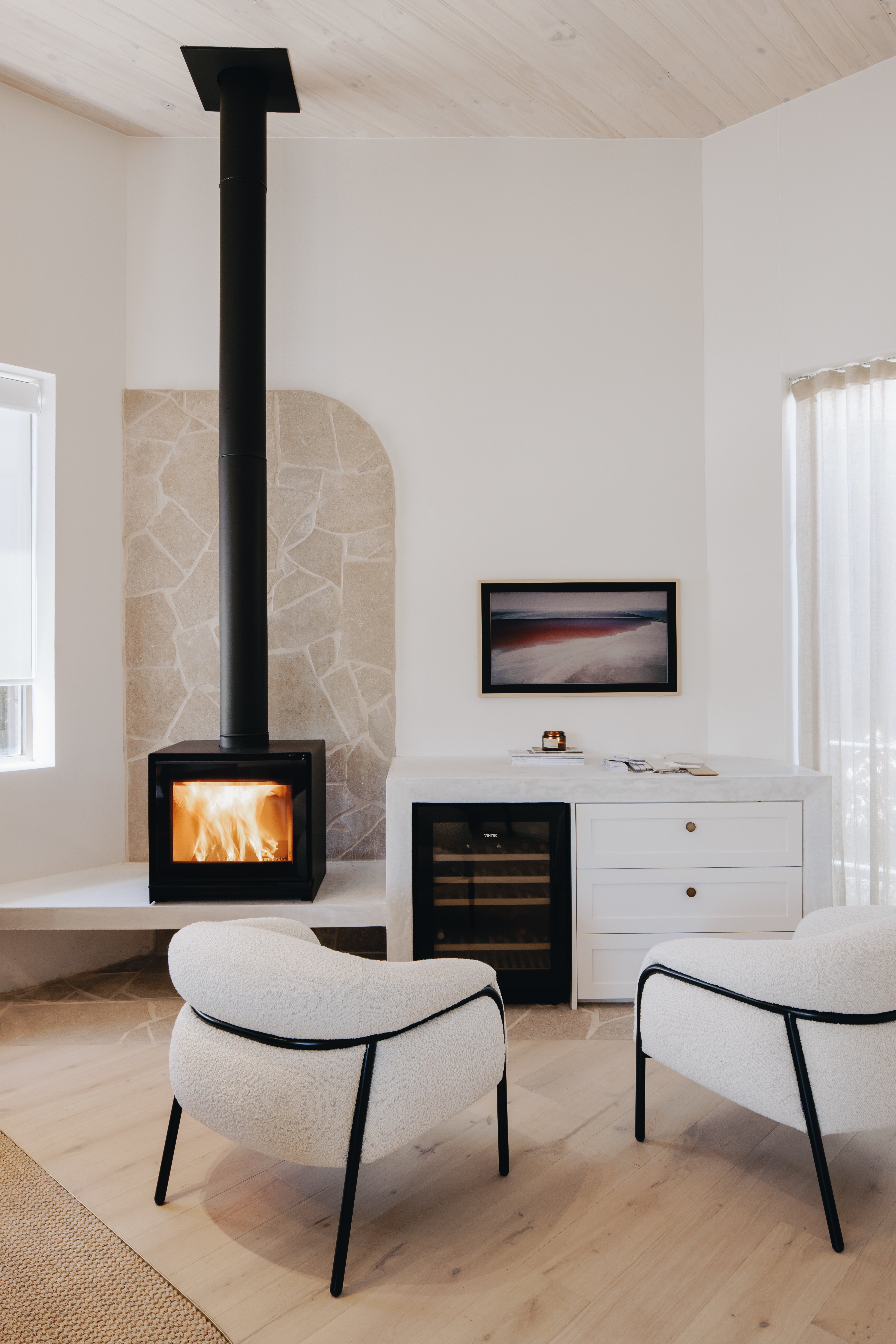 TFS650 Freestanding Wood Fireplace | Craig Linke | Roomset
