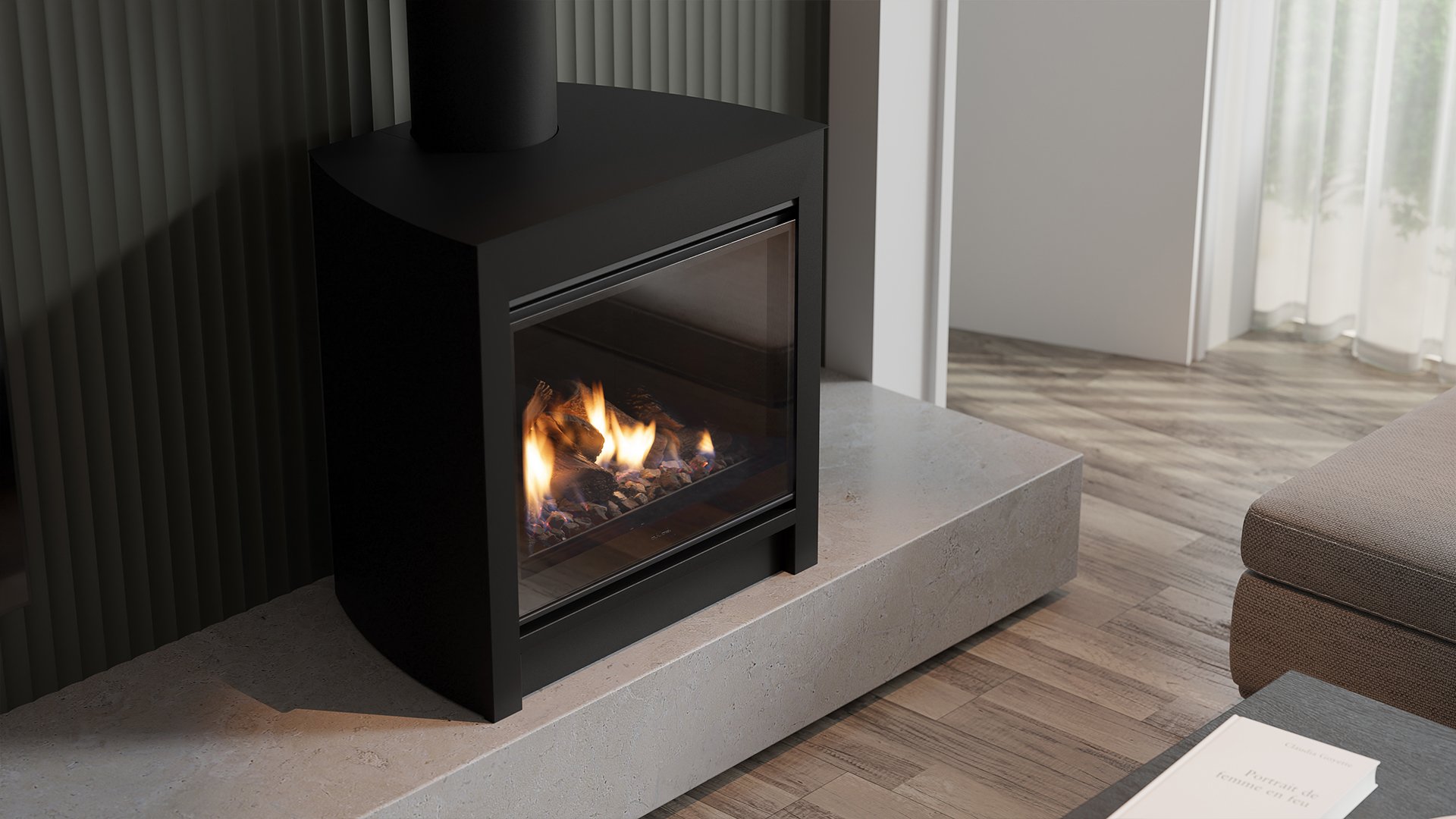 Freestanding Gas Fire In Roomset