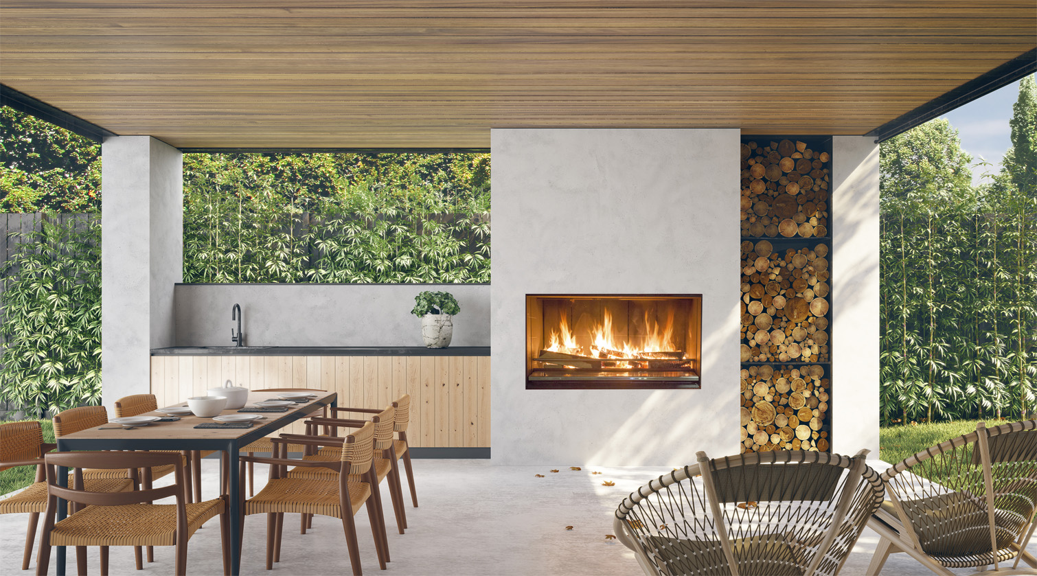 Escea EK Wood Fire Kitchen